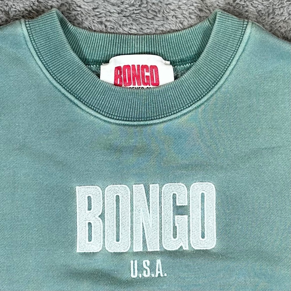 Bongo Forever 21 Womens Small Teal Embroidered Logo Crewneck Sweatshirt 2265